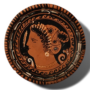 Red Figure Dish with Lady of Fashion