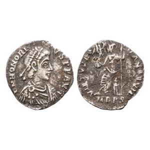 Ancient Roman Imperial Coins - Honorius - Roma AR Siliqua