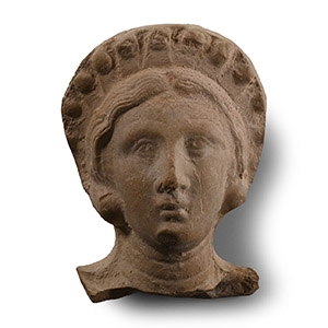Hellenistic Terracotta Head of the Goddess Demeter
