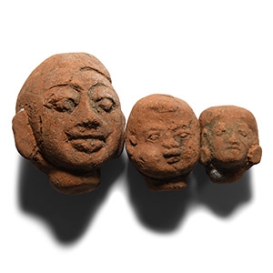 South East Asian Votive Terracotta Head Group