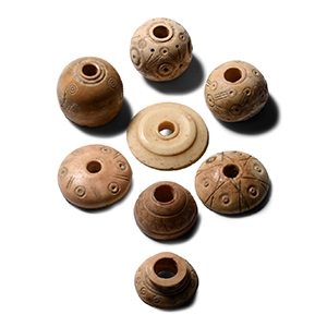 Byzantine Decorated Bone Spindle Whorl Collection