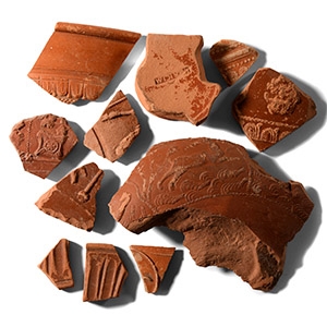 Roman Leicestershire Decorated Redware Sherd Collection