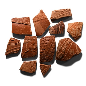 Roman Leicestershire Decorated Redware Sherd Collection