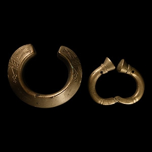 African Slave Trade Bronze Manilla Bracelet Group