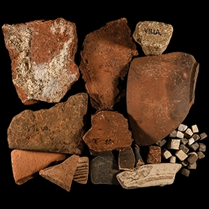 Roman St Albans Pottery Sherd and Mosaic Tesserae Group