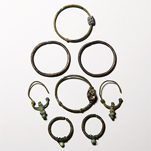Byzantine Bronze and Silver Earring Pairs