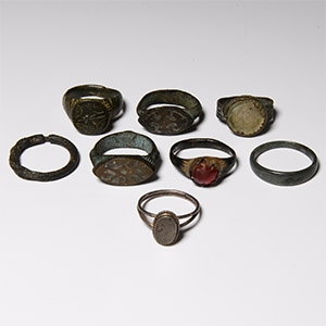Medieval and Later Bronze and Silver Ring Group
