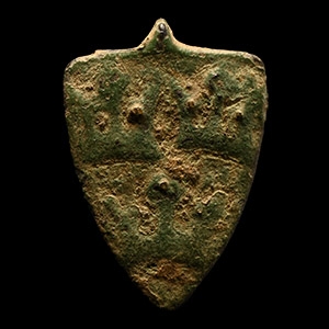 Medieval Bronze Knights Heraldic Horse Harness Pendant with Three Crowns