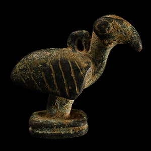 Western Asiatic Bronze Bird Seal Matrix with Cross and Pellets
