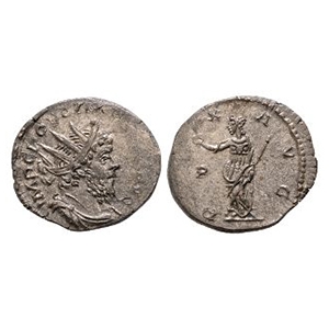Ancient Roman Imperial Coins - Postumus - Pax Billon Antoninianus
