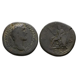 Ancient Roman Imperial Coins - Antoninus Pius - BRITANNIA AE Sestertius