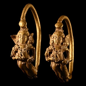 Hellenistic Gold Eros Earrings
