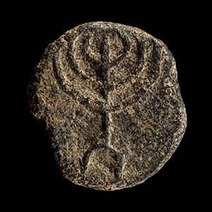 Jewish Lead Sealing with Menorah