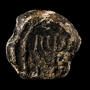 Jewish Lead Sealing with Menorah