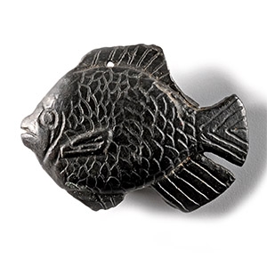 Western Asiatic Black Stone Fish Amulet