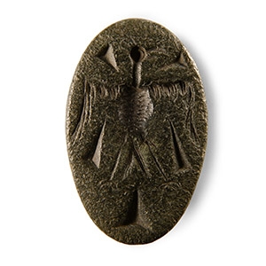 Large Bactrian Stone Stamp Seal with Bird