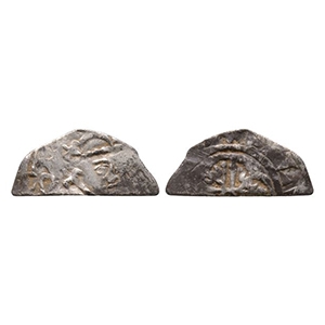 English Medieval Coins - Stephen - Awbridge Type - AR Cut Halfpenny