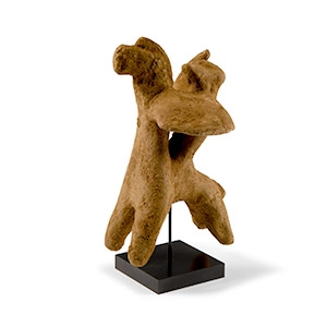 Archaic Greek Terracotta Figure of Mounted Warrior with Shield