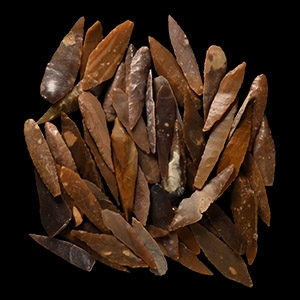 Stone Age Flint Long Arrowhead Group