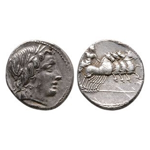 Ancient Roman Republican Coins - Anonymous - Jupiter in Quadriga AR Denarius