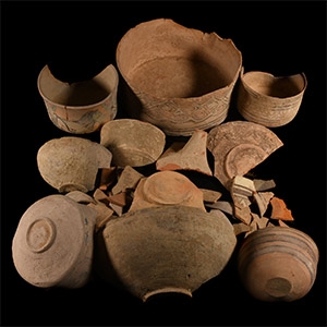 Indus Valley Painted Terracotta Fragment Group