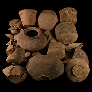 Indus Valley Painted Terracotta Fragment Group