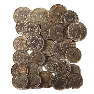 World Coins - Switzerland - 1910-1973 - 5, 10 & 20 Rappen, 1/2 & 1 Franc Group [27]
