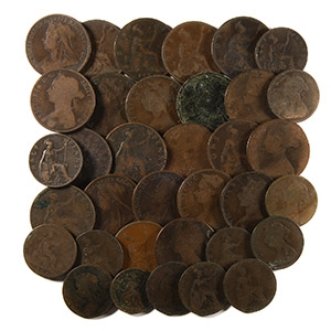 English Milled Coins - Victoria - 1843-1901 - AE Farthing, Halfpenny & Penny Group [35]