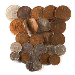 World Coins - Ireland - 1928-1971 - Halfpenny, Penny, 2, 3, 6 & 10 Penny, Shilling & Halfcrown Group [25]