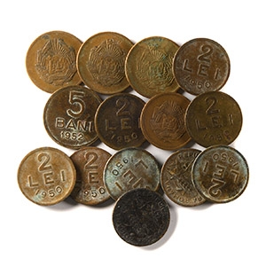 World Coins - Romania - Peoples Republic and Reform Coinage - 2 Lei, 3 & 5 Bani Group [13]