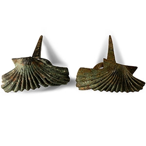 Bronze Scallop Shell Attachment Pair