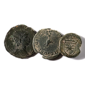 Ancient Roman Imperial Coins - Allectus and Other AE Coin and Weight Group [3]