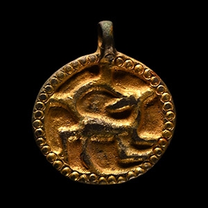 Viking Age Silver-Gilt Pendant with Beast Facing Back