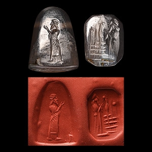 Neo Babylonian Bifacial Quartz Stamp Seal