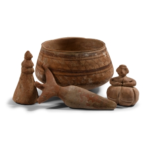 Indus Valley Painted Terracotta Bowl Decorated with Figures