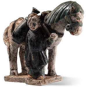 Chinese Qing Glazed Horse and Groom
