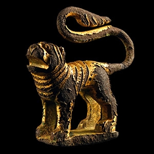 The Navestock Medieval Gilt Bronze Lion Figure