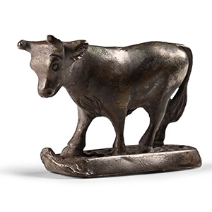 Roman Style Silver Bull Statuette