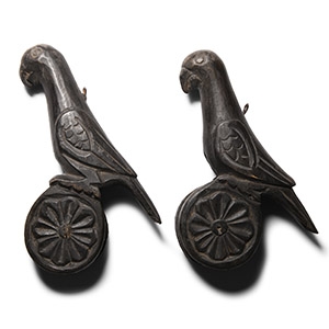 Burmese Wooden Bird Loom Pulley Pair