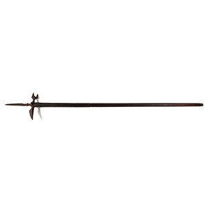 Ceremonial Polearm with Wooden Shaft