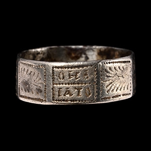Late Roman Inscribed Silver Ring for Konstantinos