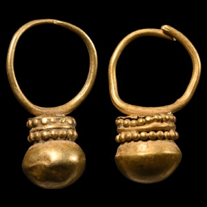 Western Asiatic Gold Earring Pair