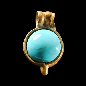 Western Asiatic Gold Pendant with Turquoise