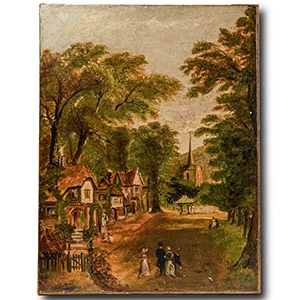 G. Lara - Oil Painting with Village Scene