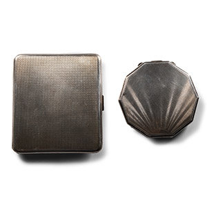 Hallmarked Solid Silver Cigarette Case and Compact