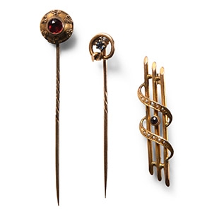 Jewelled Gold Tie Pin Group