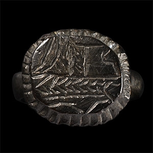 Medieval Bronze Ring with Shield