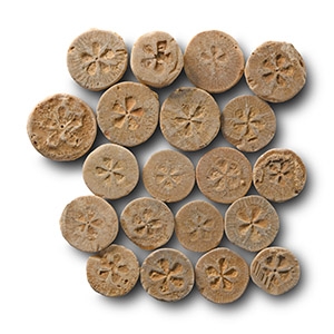 Roman Limestone Gaming Counter Group