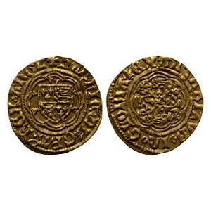 English Medieval Coins - Henry VI - York / Annulet Issue - AV Gold Quarter Noble