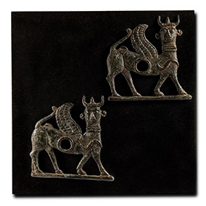 Luristan Bronze Horse Bit Terminal Pair